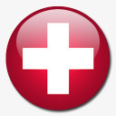 瑞士国旗国圆形世界旗图标图标