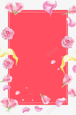 空白板红色浪漫情人节玫瑰空白板高清图片