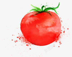 卡通水彩蔬菜西红柿矢量图素材