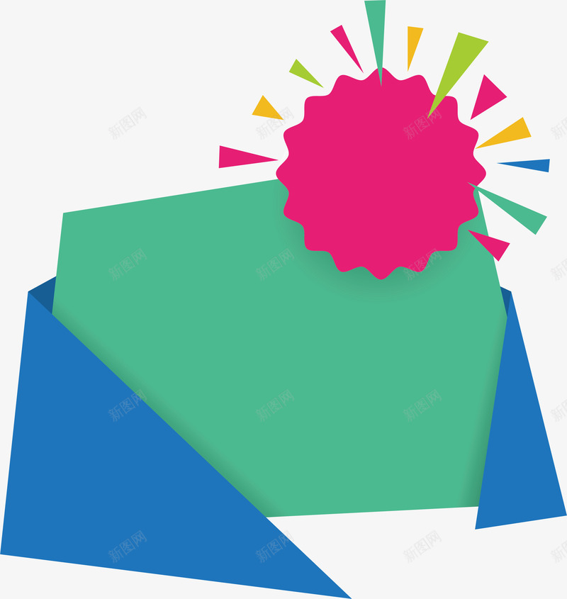 蓝色折纸绿色标题框png免抠素材_88icon https://88icon.com 促销标题框 彩色碎片 打折 打折海报 折纸效果 矢量png 碎片漂浮物