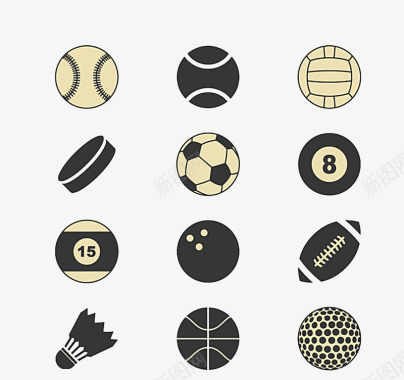 运动员足球各种体育球类图标图标