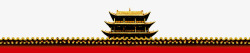 金色古风旅游宫殿建筑中国风素材