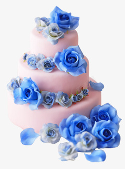 蓝玫瑰婚礼花式蛋糕素材