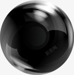 黑色球体黑色圆形球体效果高清图片
