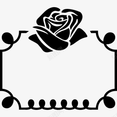 花丛林玫瑰花饰顶上的一个框架图标图标