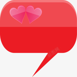 情人节红色爱心对话框素材