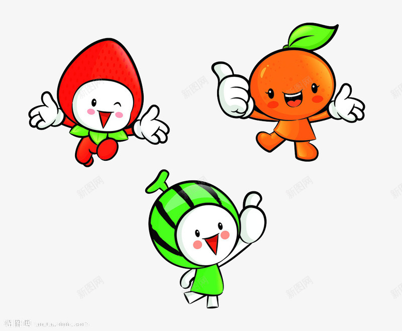 西瓜草莓橘子卡通png免抠素材_88icon https://88icon.com 卡通 橘子 草莓 西瓜