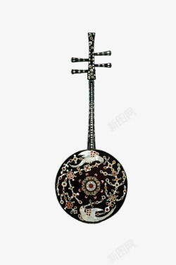 中国风木质古代乐器琵琶素材