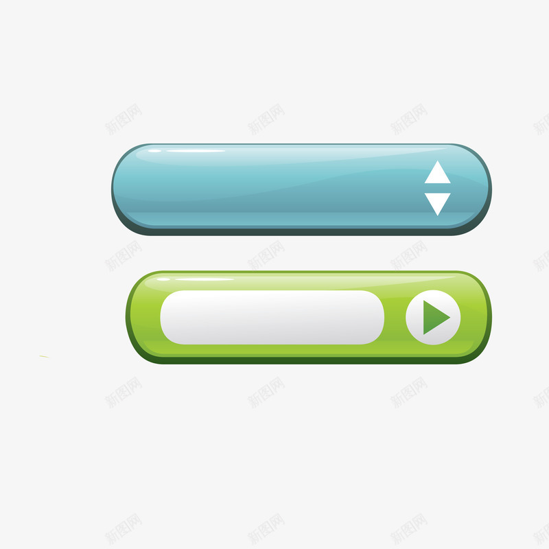 颜色标题框png免抠素材_88icon https://88icon.com 上下 不同颜色 标题框 立体 竖标题框 箭头 绿色 蓝色