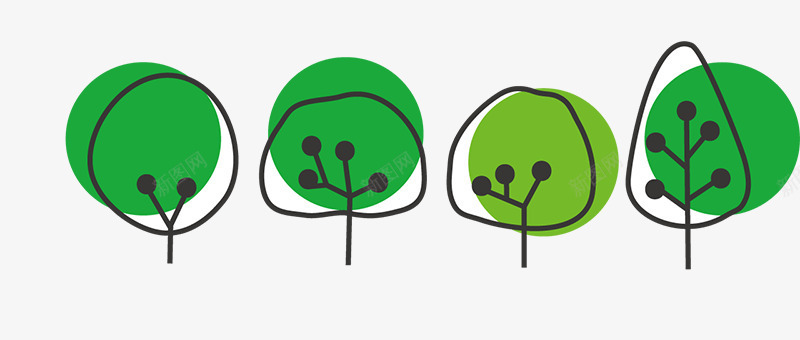 树png免抠素材_88icon https://88icon.com 卡通 手绘 树 树木 树林 森林 植物 淘宝装饰 背景图案