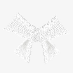 白色蕾丝蝴蝶结装饰素材