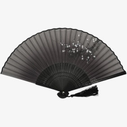 黑色折扇中国风折扇高清图片