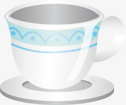 手绘餐饮用具茶杯矢量图素材