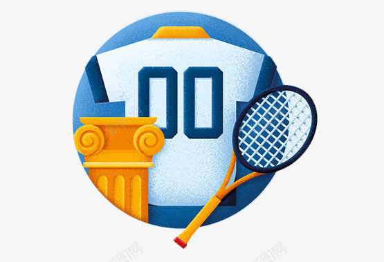 球服羽毛球拍png免抠素材_88icon https://88icon.com 体育 球服 羽毛球拍