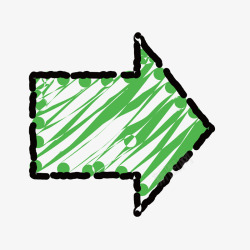 绿色线条彩绘短箭头矢量图素材