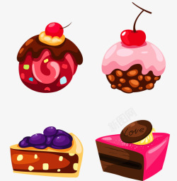 水果巧克力彩色蛋糕素材