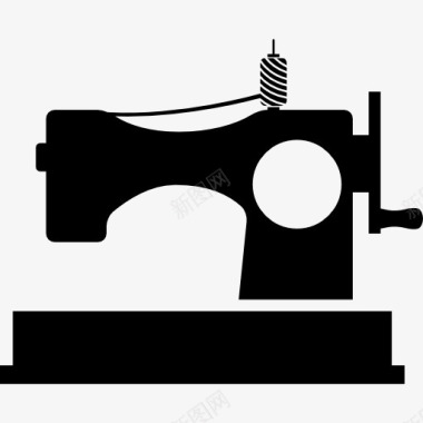 缝纫针经典的缝纫机线轴图标图标