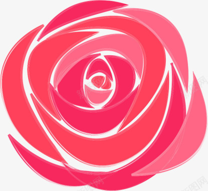 粉色花圈手绘粉色卡通玫瑰图标图标