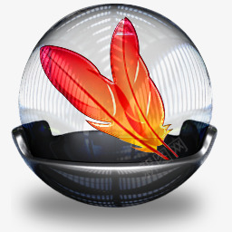 透明水晶球羽毛图标图标