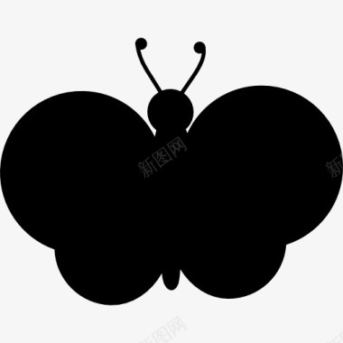 蝴蝶翅膀形状的圆形图标图标