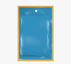 蓝色透明包装盒海报
