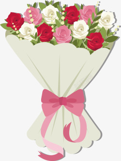 精美情人节玫瑰花束矢量图素材