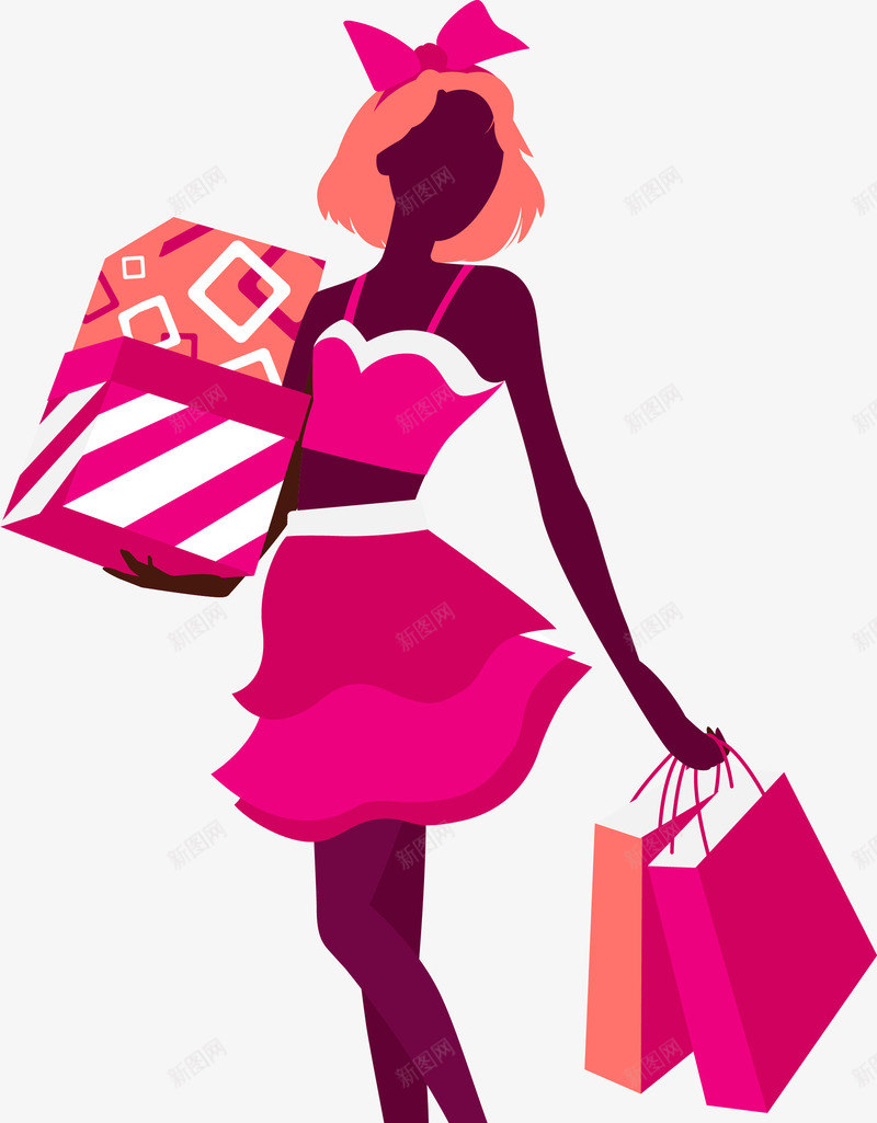 抱着礼物盒的时尚女人png免抠素材_88icon https://88icon.com 买东西 卡通 女郎 少女 扁平化 手提东西 提着 时尚 礼物盒 购物 购物袋