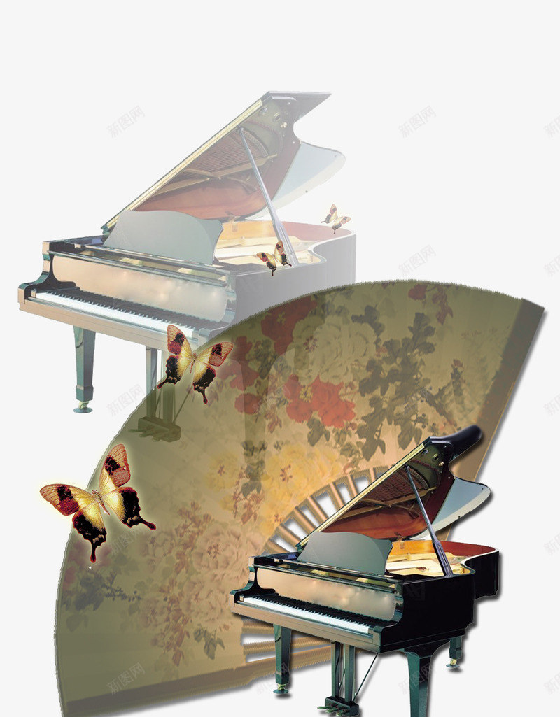 复古钢琴音乐会png免抠素材_88icon https://88icon.com 古风扇子 复古音乐会 梁祝 美观 蝴蝶 钢琴音乐会