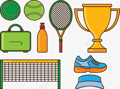 网球拍体育运动图标图标