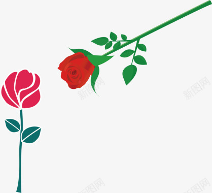 蝴蝶结盒装玫瑰花矢量图图标图标