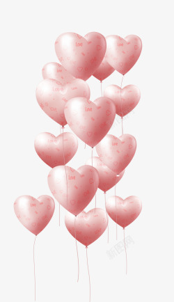 粉色浪漫爱心气球素材