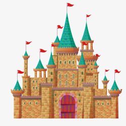 卡通西式童话城堡素材