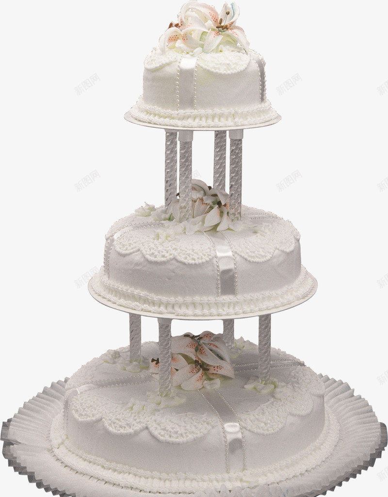 三层支架型婚礼蛋糕png免抠素材_88icon https://88icon.com 三层 婚礼蛋糕 嵌花风格 带有支架的 浪漫婚礼 白色
