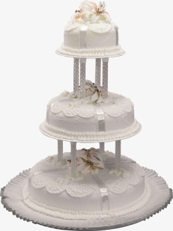 三层支架型婚礼蛋糕素材
