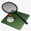 两个羽毛球羽毛球夏季奥运会图标图标