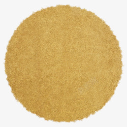 黄色简单圆形纯色地毯素材