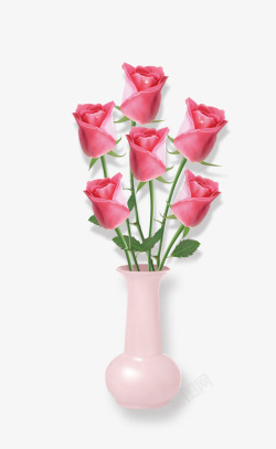花瓶中的玫瑰素材