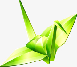 绿色折纸鹤书籍封面素材