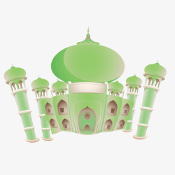 卡通西式宗教城堡素材