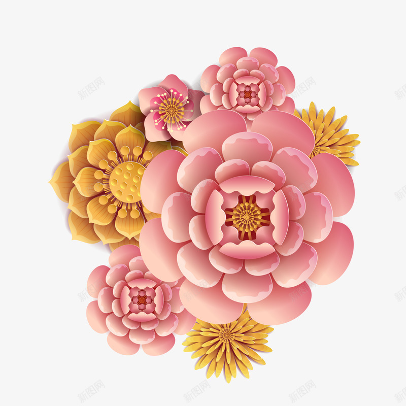手绘卡通中国风立体彩色鲜花psd免抠素材_88icon https://88icon.com 中国风 卡通 彩色 手绘 手绘卡通中国风立体彩色鲜花 立体 立体粉色花朵 鲜花