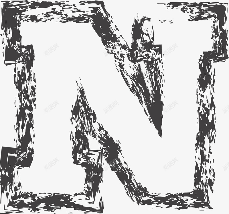 黑色碎片描边英文字母Npng免抠素材_88icon https://88icon.com 26个字母 3D字母 广告字母 抽象字体 时尚字体 立体字母 艺术字 英文字母N 黑色字母 黑色描边字母 黑色碎片