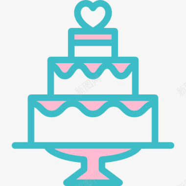 巧克力面包婚礼蛋糕图标图标