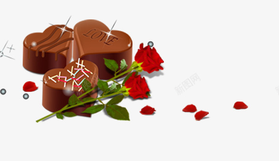 礼盒png免抠素材_88icon https://88icon.com 巧克力 玫瑰 礼盒