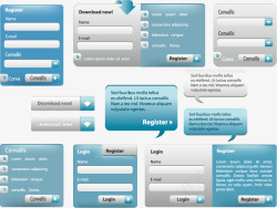 蓝色UI窗口工具包素材