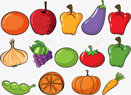 紫色彩球蔬菜图标图标
