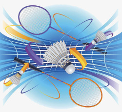 羽毛球拍插画羽毛球赛宣传海报高清图片