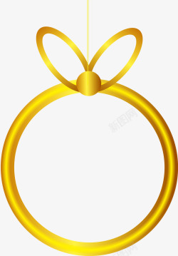 金色圆圈蝴蝶结素材
