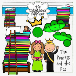 卡通豌豆公主和王子素材