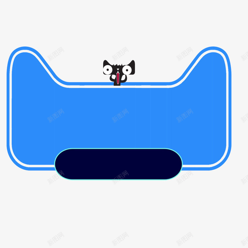 天猫png免抠素材_88icon https://88icon.com 卡通猫 大标题 天猫 小猫 手绘猫 标题框 活动框