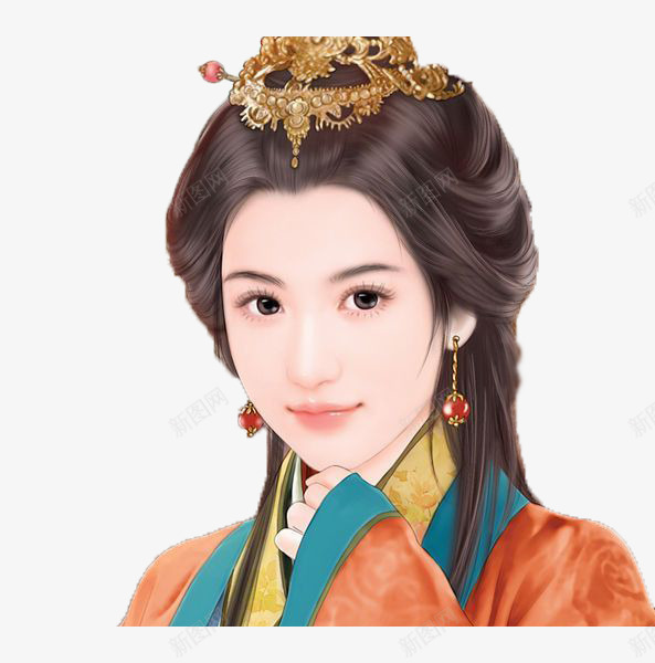 宫廷美人png免抠素材_88icon https://88icon.com 中国风 人物 古代 古装 古风 宫廷 手绘 皇妃 美人 美女